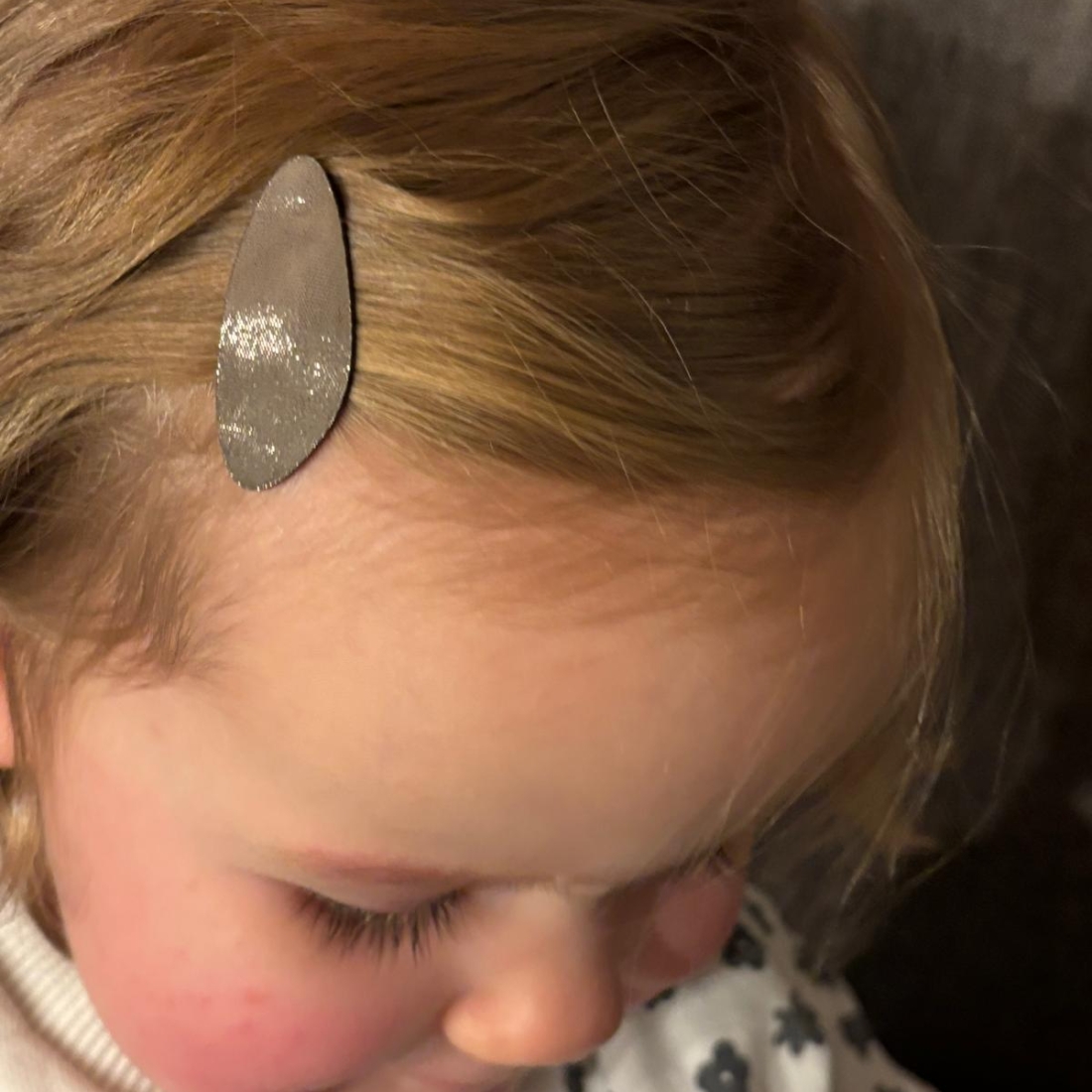 Lederen haarclips mini goud