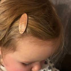 Lederen haarclips rosé