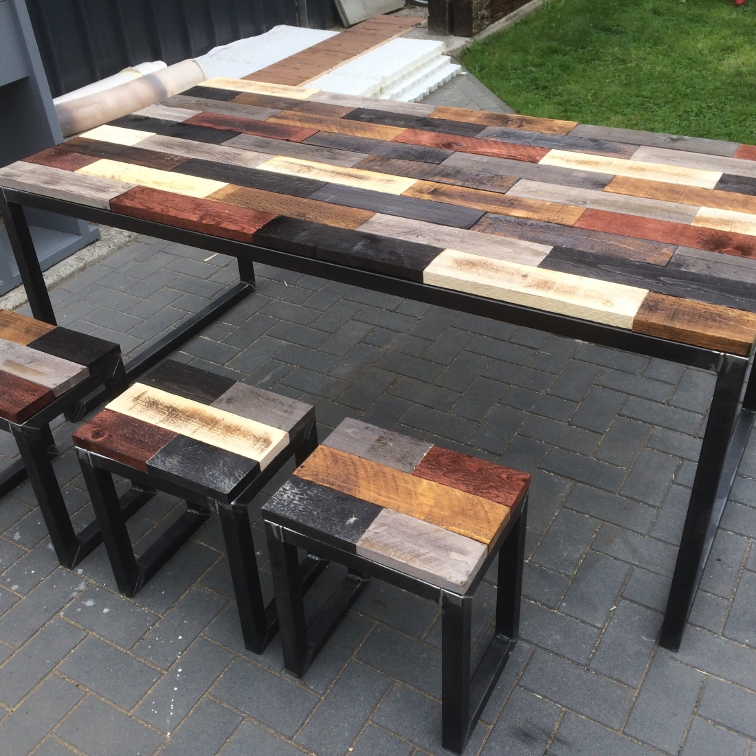 Burned wood table