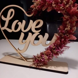 Heart with dried flowers