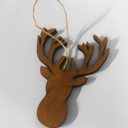 Leather reindeer ornament